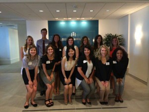 Katie Bultman with a group of interns at FleishmanHillard.