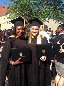 Jasmine C. Tate with classmate Hayley Taylor on graduation day.