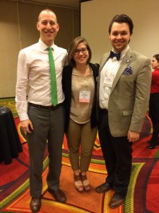 Emma Finkbeiner poses with 2014–2015 National Committee members Brian Price and Jordan Paquet at National Assembly in Portland. Oregon.