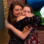 Emily Zekonis hugs Brittany Osteen